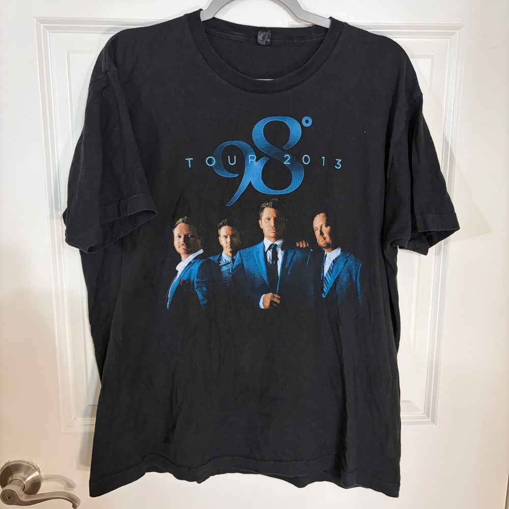 98 Degrees The Package Tour 2013 Concert T-Shirt Black Tultex Large Mens